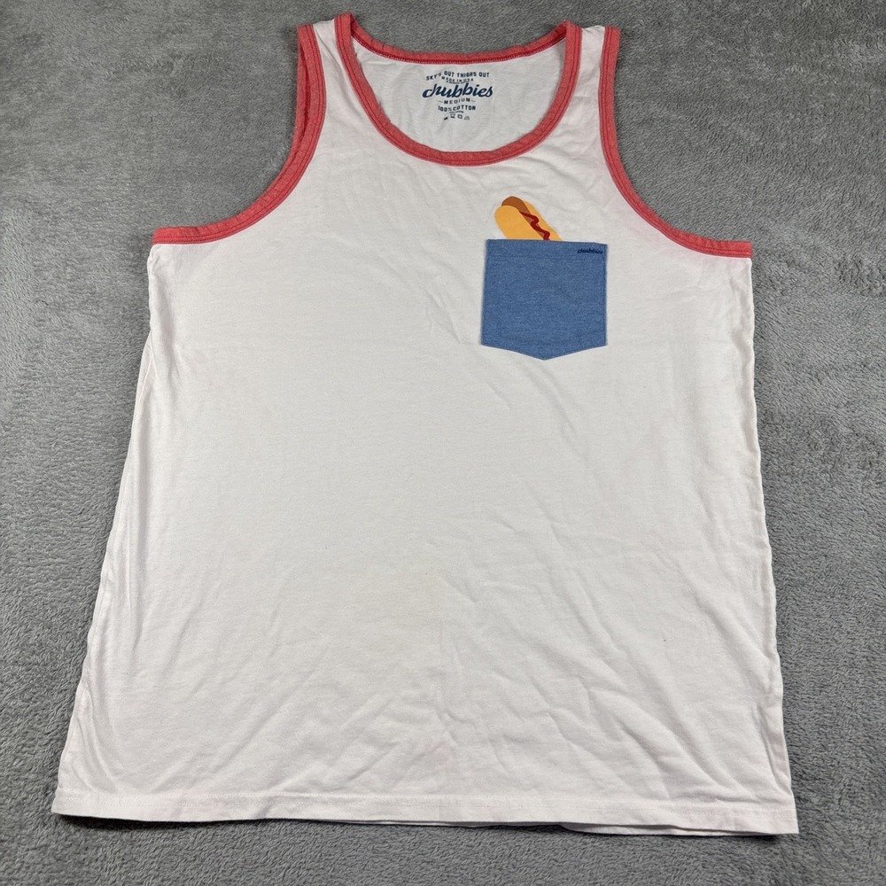 Chubbies Men's Sky's Out Thighs Out Hotdog Pocket Tank Top Cotton Graphic Sz M